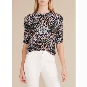 Veronica Beard | Leopard Print Waldorf Tee in Lilac Multi
